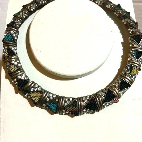 Citrine gemstone genuine wire wrap beaded choker adjustable 5x5 - Picture 2 of 3